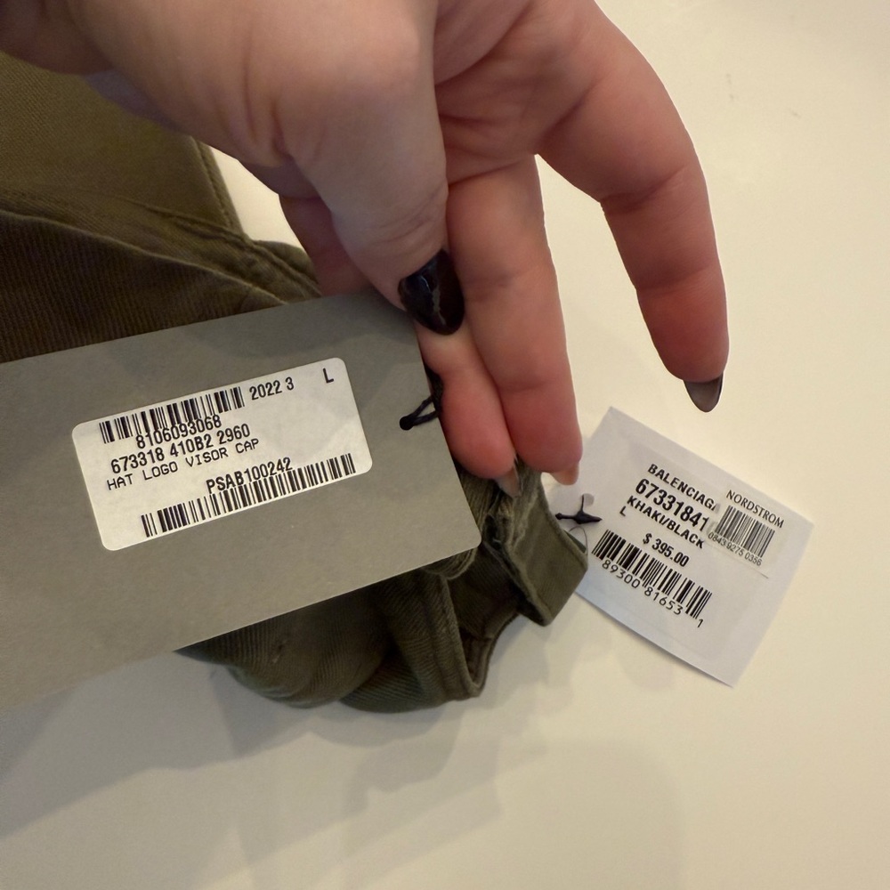 Balenciaga Khaki Green Baseball Cap - Picture 7 of 7